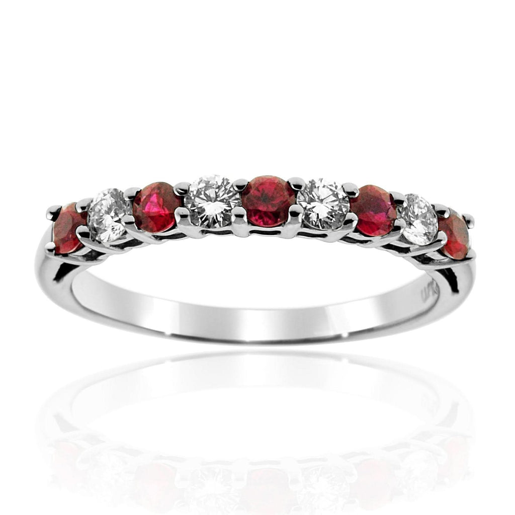 Platinum Ruby & Diamond Band