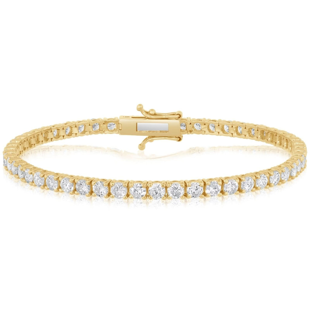 Yellow Gold 5 Carat Diamond Tennis Bracelet