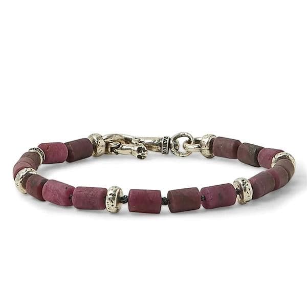 TATEOSSIAN | 'Nodo Precious' ruby bead silver bracelet | Men | Lane Crawford