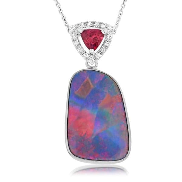 Sterling Silver Iriniri Originals Boulder Opal & Tourmaline Necklace –  Iriniri Designs