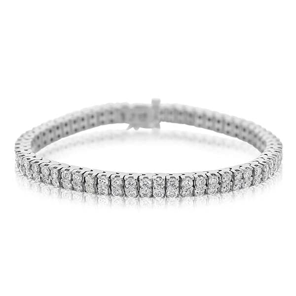 Wide 12 Row Diamond Bracelet, 20 Carats, 672 Diamonds. 18K White Gold | eBay