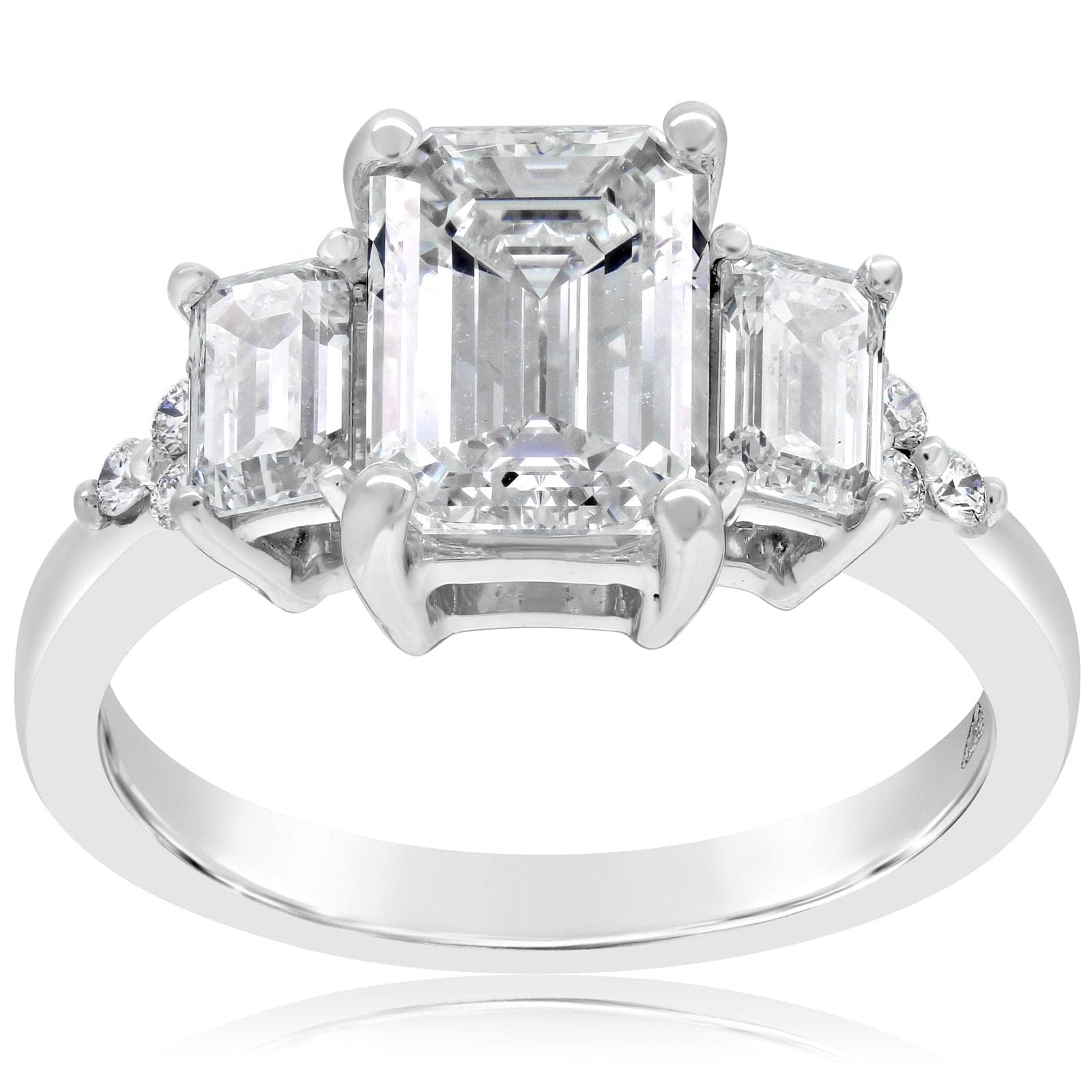 WIDE BAND WHITE GOLD ENGAGEMENT RING SETTING WITH INVISIBLE SET PRINCE -  Howard's Jewelry Center