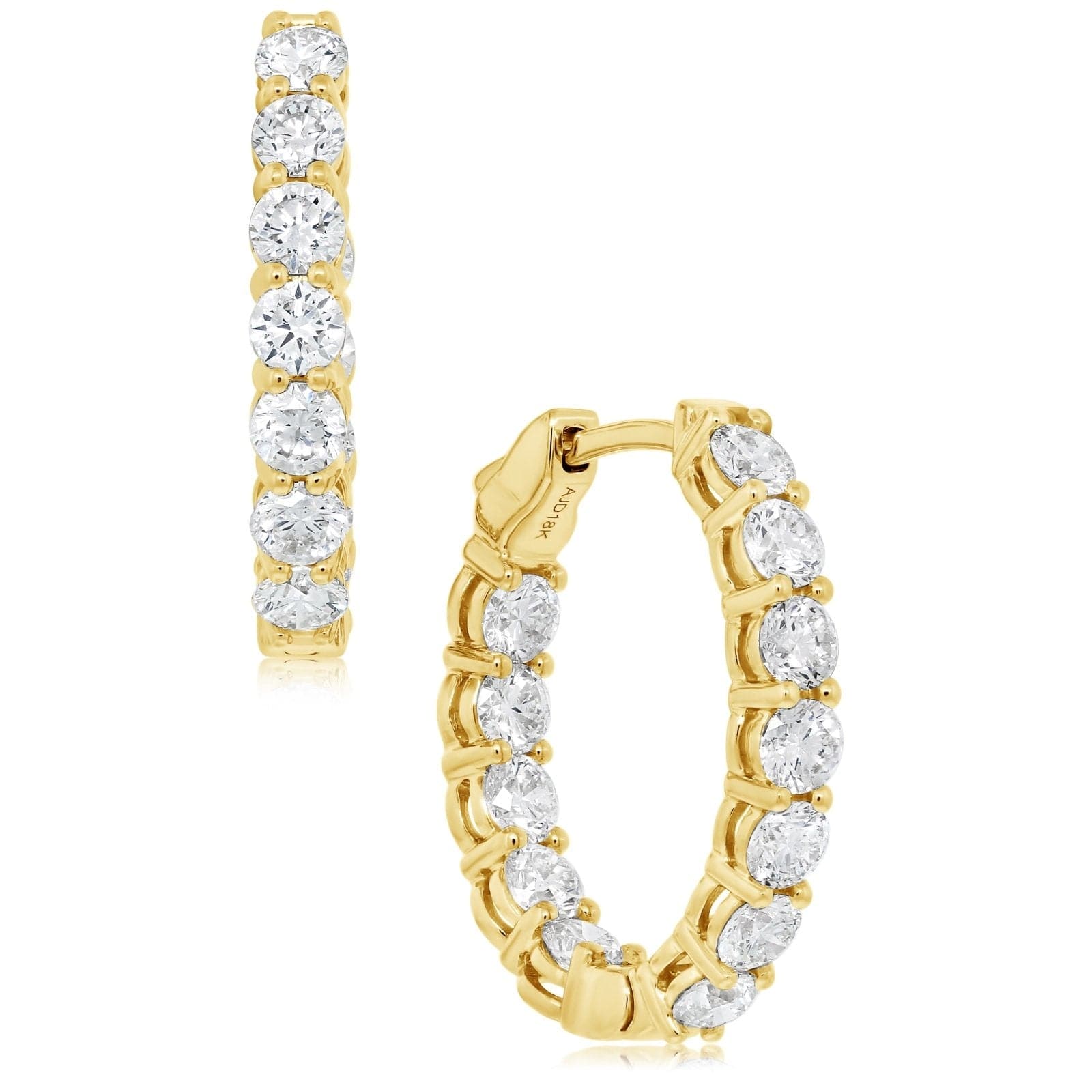 Quintessential 0.50 Carat Diamond Huggie Hoop Earrings in 18ct White G –  Hardy Brothers Jewellers