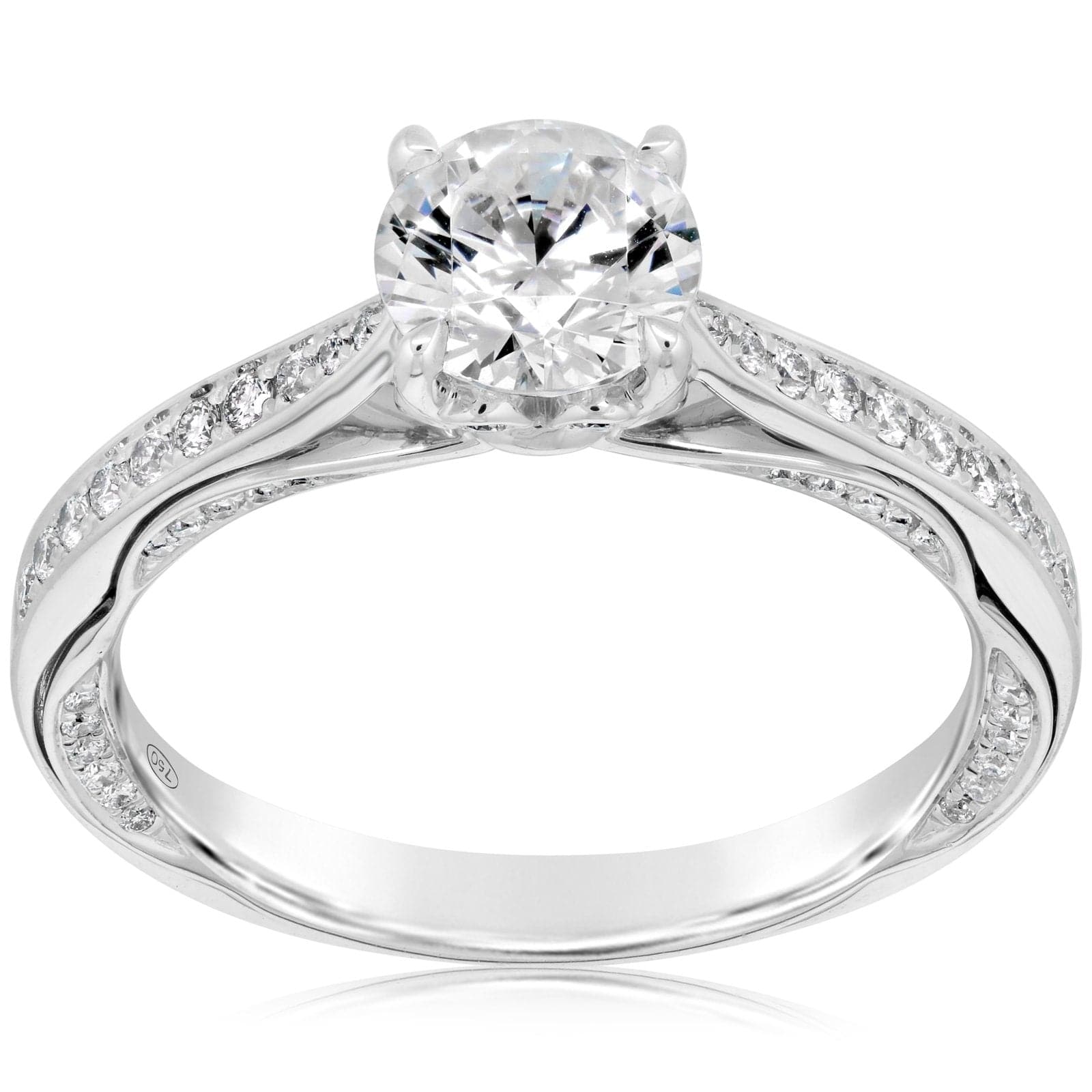 Lovely 3.70 Ct Cushion Cut Diamond U-Setting Pave Engagement Ring Set I  VVS2 18k | eBay